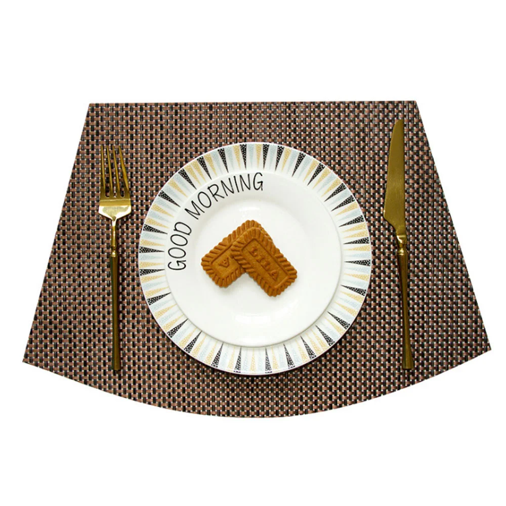 

New Fan-shaped Waterproof PVC Fashion Treslin Western Placemat Hotel Kitchen Heat Insulation Pad European Household Cup Mat