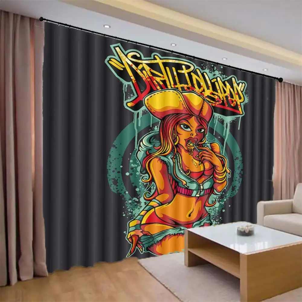 European style 3D Curtain Blackout Window Curtains Beauty Living Room Any Decoration |