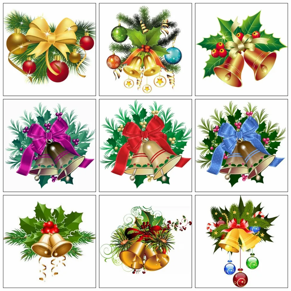 

AZQSD Diamond Painting Christmas Bell Cross Stitch Diamond Embroidery Landscape Handmade Picture Of Rhinestones Gift Home Decor
