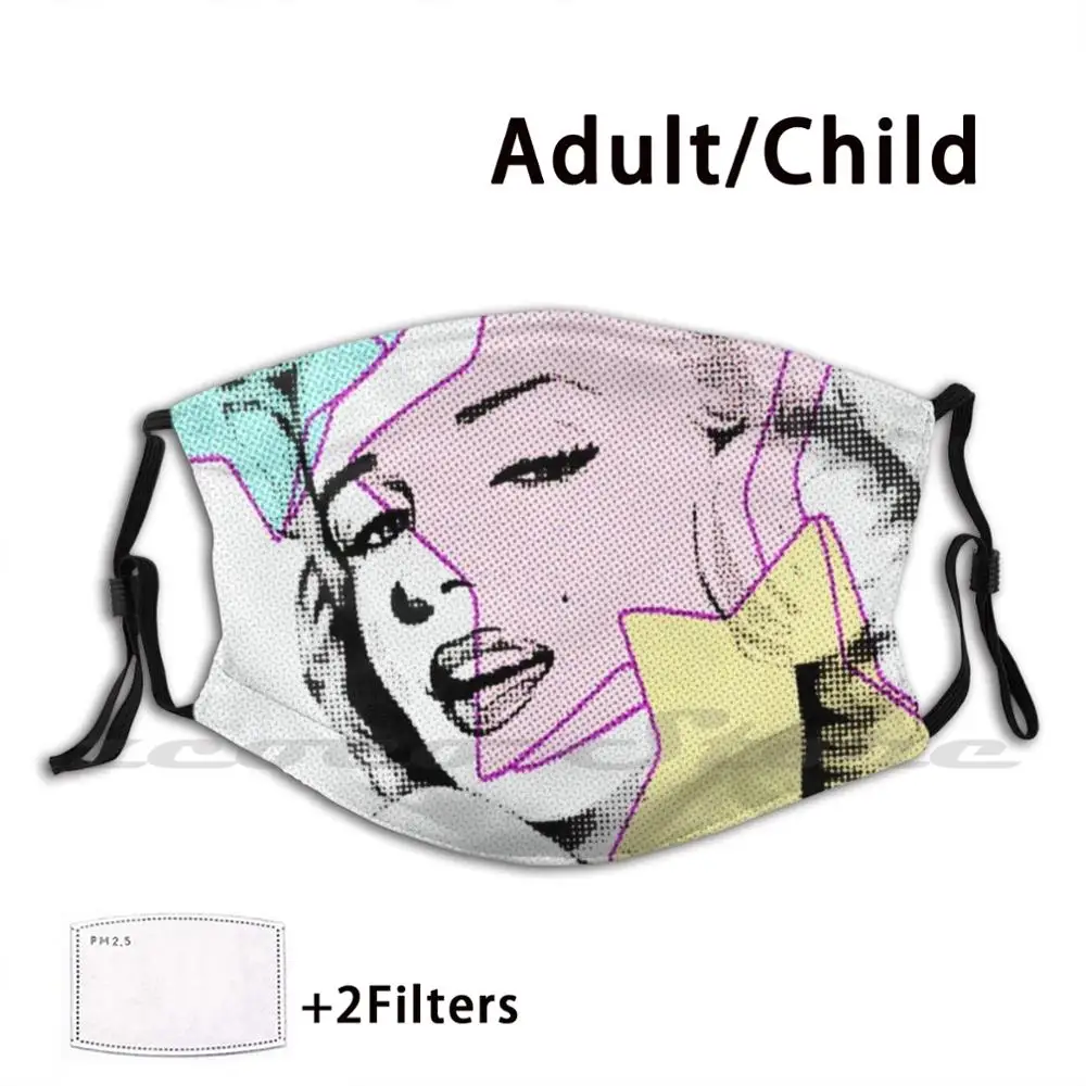 

Marilyn Monroe Comic Art | Retro Star Marilyn Monroe Mask DIY Washable Filter Pm2.5 Mouth Trending Marilyn Monroe Marilyn
