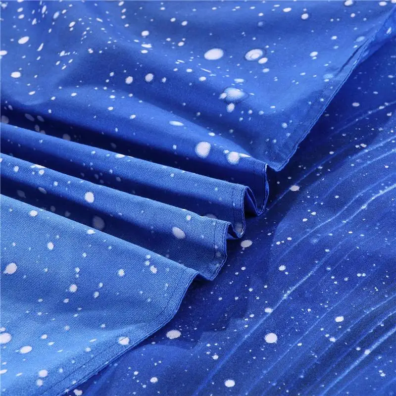 

17 New 3D Print Galaxy Universe Bedding Set for Teen Boy Blue Starry Sky Zipper Duvet Cover Flat Sheet with 2 Pillowcases Be