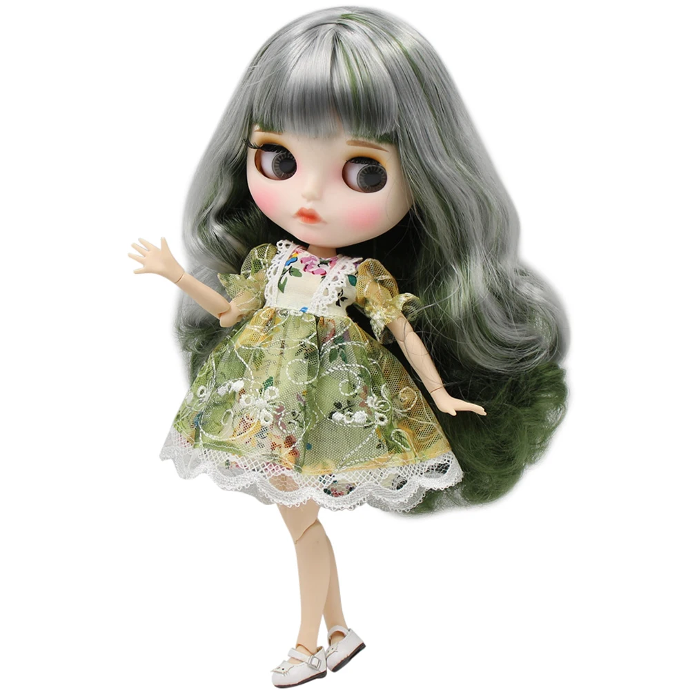 Кукла Blyth ICY DBS кукла с белым кожей для суставов матовым лицом серым смешанным