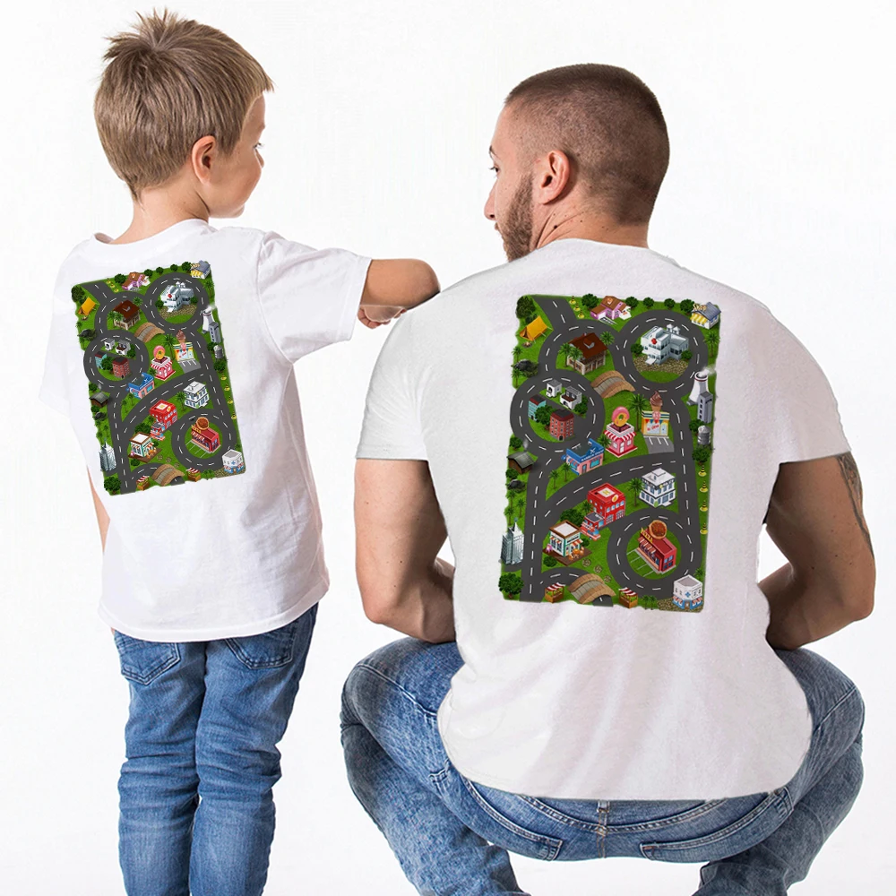 Рубашка с машинками для игр рубашка семьи подходит детей отца на День