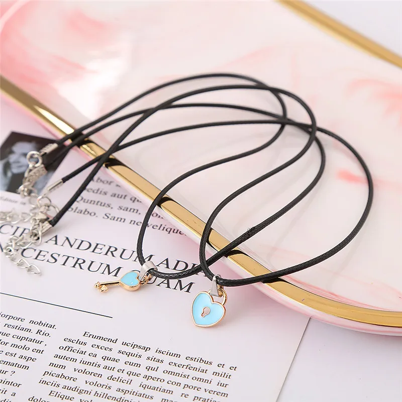 Новинка яркое ожерелье для пары винтажное с подвеской-замком веревочная цепочка