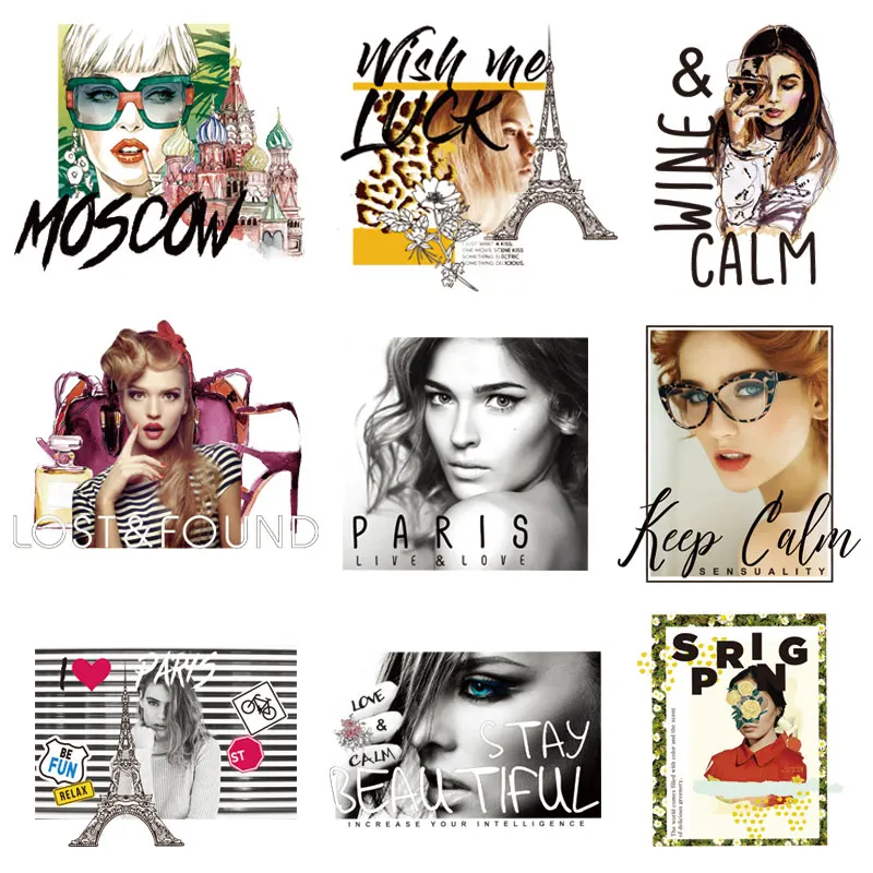 Модные нашивки для девочек наклейки на одежду сделай сам моющаяся футболка