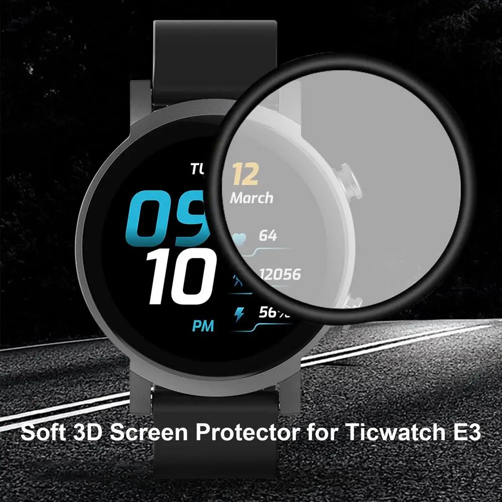 

Soft Film For Ticwatch E3 Smartwatch Protective Film Easy To Install Cover Prevent Screen Impact Screen Protective Film