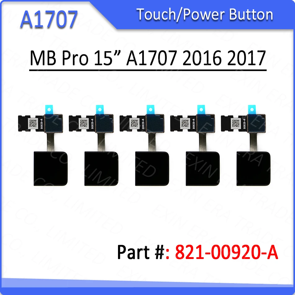 Оригинальная новая кнопка питания A1707 Touch ID с гибким кабелем 821-00920-A для Macbook Pro Bar 15
