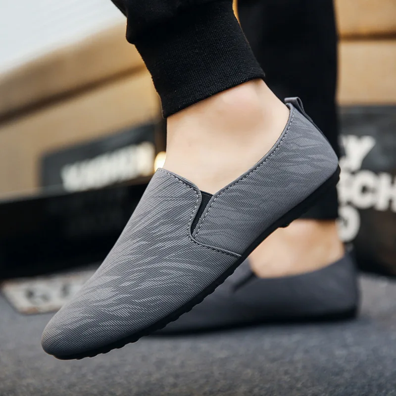 Plus Size 38-46 Leisure Soft Comfy Men Loafers Canvas Classics Flat Driving Shoes Concise Retro Slip On 2020 Autumn | Обувь