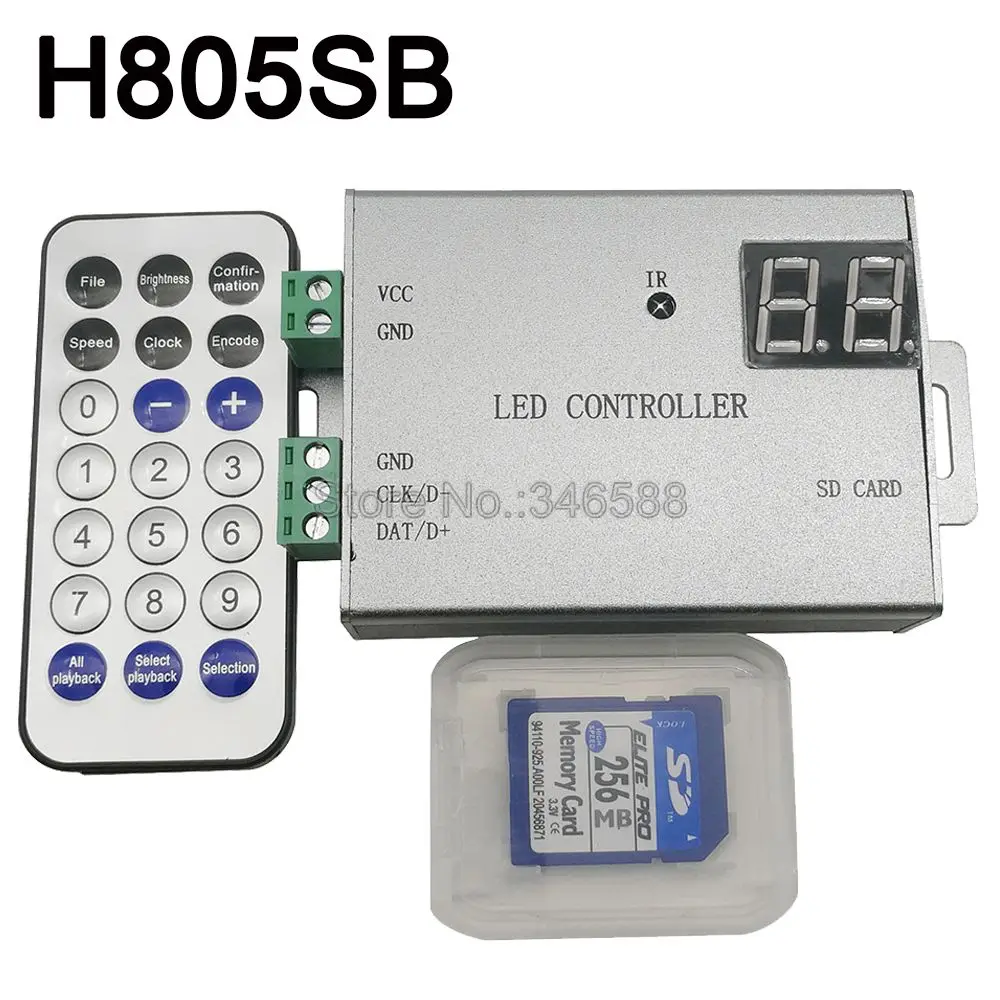 H805SB Пиксельная Светодиодная лента управления Поддержка WS2812 WS2811 APA102 DMX512 et.1 порт управления 4096 пикселей беспроводной пульт дистанционного управления