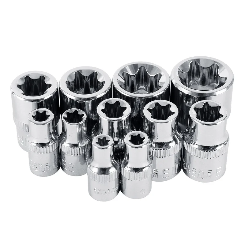 Набор головок Torx Star 1/4 дюйма 3/8 гнездовые розетки типа E гаечный ключ с головкой E4 E5