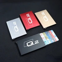 for audi q2 gab anti theft id credit card holder men women porte carte thin metal wallets pocket case accessories