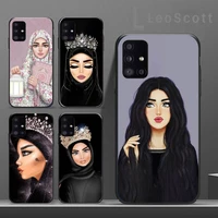 muslim islamic arabic hijab face gril phone case for samsung a32 a51 a52 a71 a50 a12 a21s s10 s20 s21 plus fe ultra
