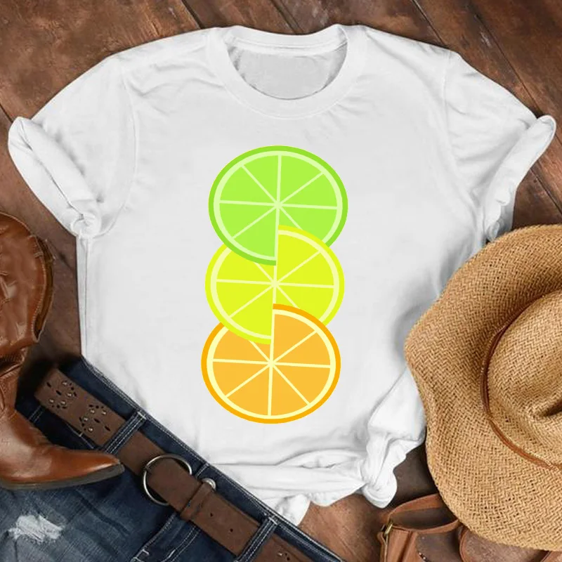 

Women Lady 90s Cartoon Lemon Cute Printed Fruit Fashion Shirt Clothes Tshirt Tee Womens Top Female Print T Graphic T-shirt