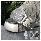 Ремешок для часов из высококачественной нержавеющей стали со специальной застежкой, серебристая пряжка для часов Omega New Seamaster 300, 20 мм