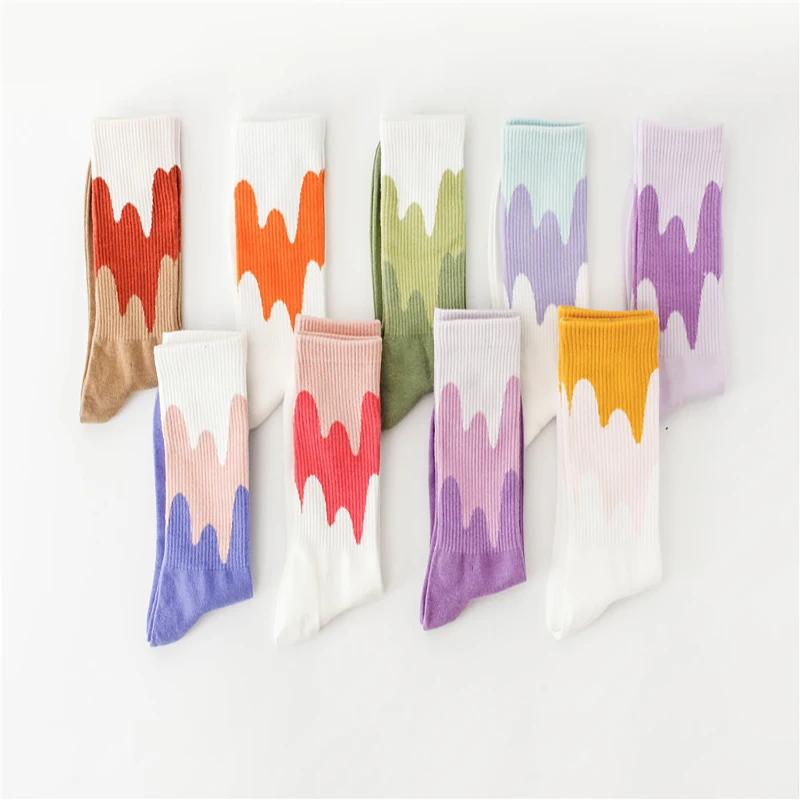 

LEOSOXS women's socks milk contrast pure cotton sports socks fashionable and comfortable 2020 new multi-color optional socks