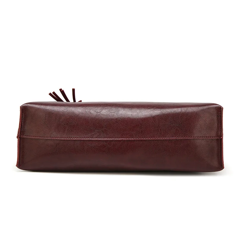 Retro Large Capacity Women Handbag Luxury Fashion Tassel Female Tote Shoulder Bag Solid Color PU Ladies Shopping Bag