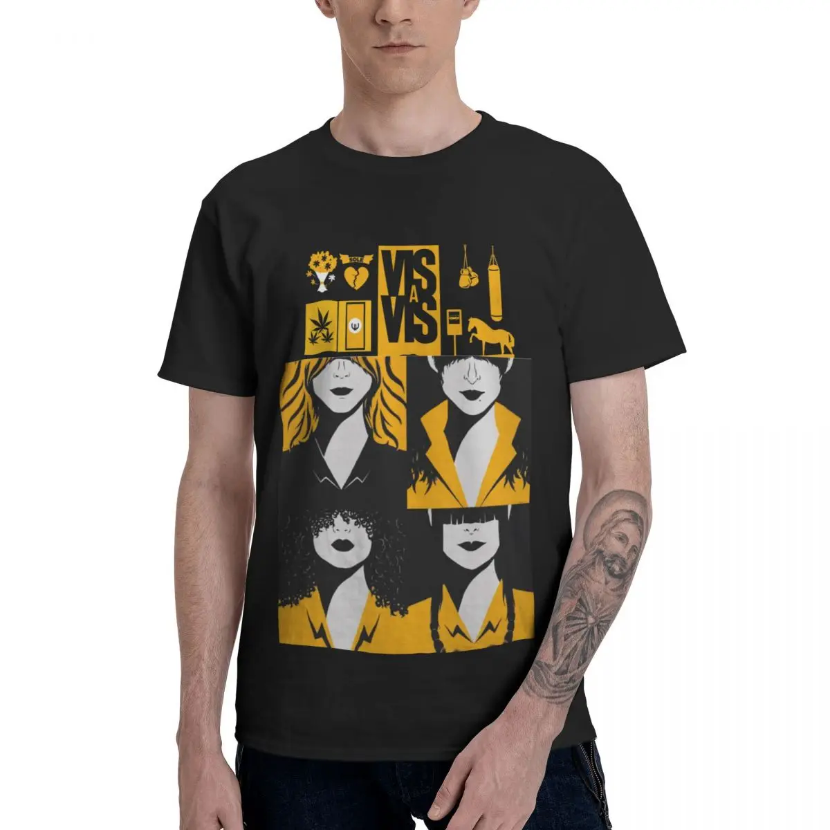 

Leisure Man T-shirt Locked Up Vis A Vis Quality Cotton Popular Round Collar Cartoon Design Short Sleeve