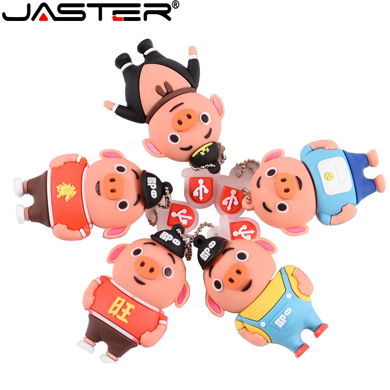 

JASTER Batch of New USB Flash Drives 2.0 Cartoon Mini Lucky Pig Bajie Funny Cute Creative Small Gifts 32GB 64GB Pen Flash Drive