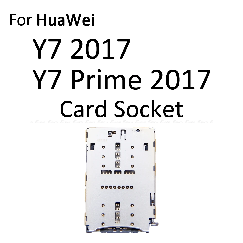 

10pcs/lot Sim Micro SD Card Socket Holder Slot Tray Reader For HuaWei Y7 Prime 2018 2017 Adapter Container Connector Parts