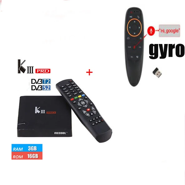 Mecool KIII Pro DVB-T2/S2 3g 16G ТВ приставка Android 7,1 4k спутниковый ресивер Amlogic S912 Восьмиядерный 4K 2,4G и 5G Wifi BT4.0 k3 pro