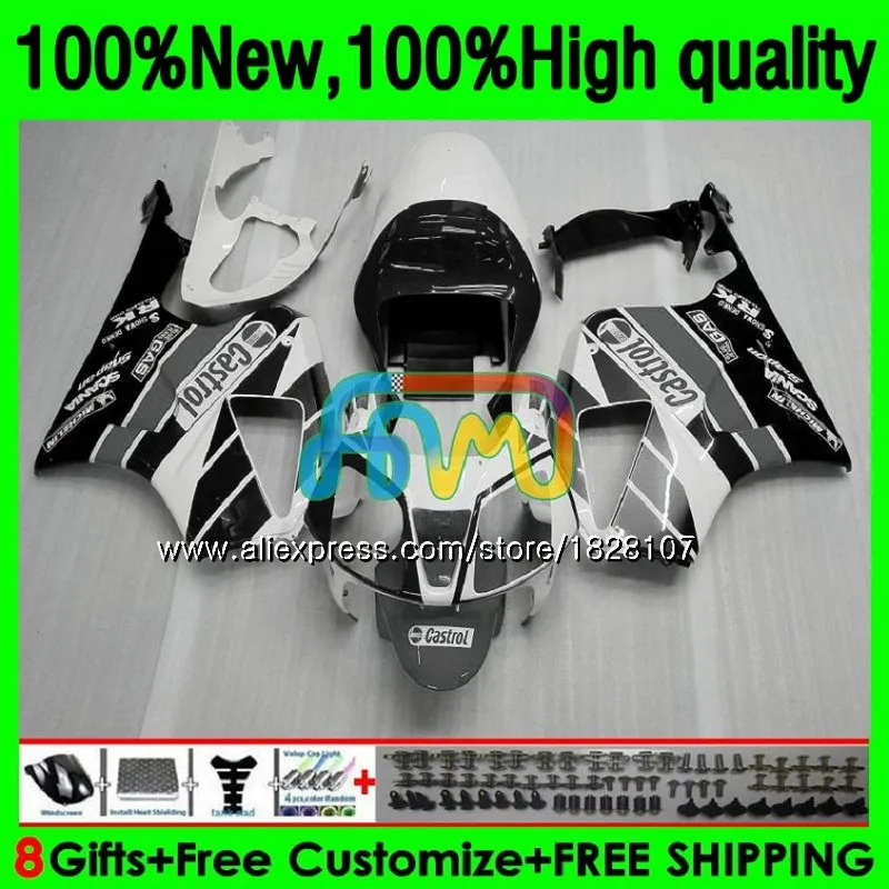 

Body For HONDA VTR1000 RC51 SP1 SP2 01 02 03 04 05 06 148BS.20 VTR 1000 2000 2001 2002 2003 White black 2004 2005 2006 Fairings