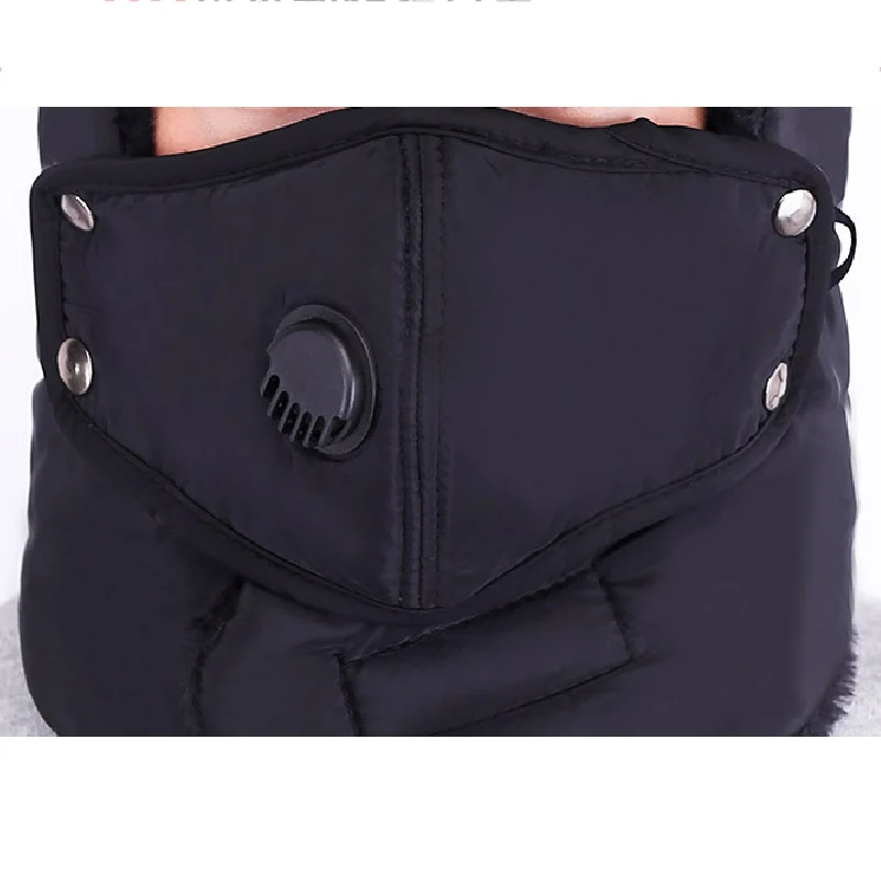 Зимняя мужская и женская шапка-бомбер уличная противотуманная шапочка для