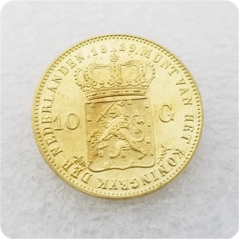 1818 1826 1828 1829.1840 Нидерланды 10 Gulden - Willem I копия монеты