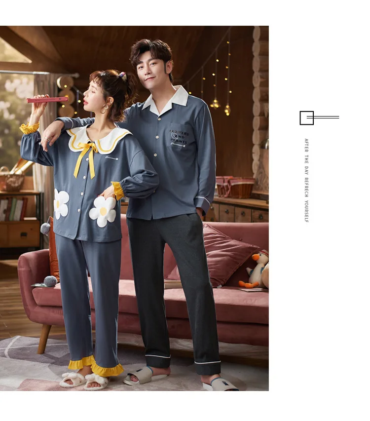 Новинка домашняя одежда для пар на осень и зиму штаны с длинным рукавом милая