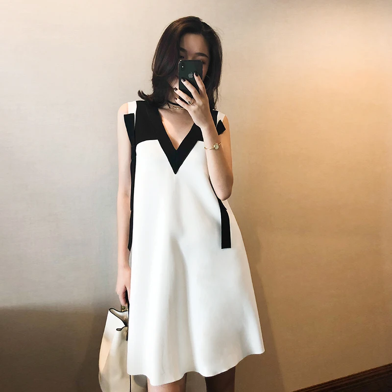 

Elegant dress Solid color casual Loose fit dress women vintage dresses plus size a line robes longue dresses woman summer
