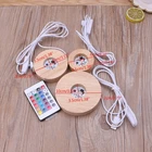 Полимерный художественный дисплей, деревянный светодиодный регулируемый дисплей с основанием, 12 цветов, RGB светодиодный базовый светильник для вазы с дистанционным управлением, сделай сам, светильник