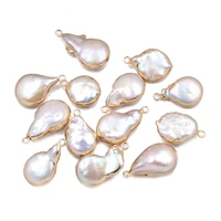 natural freshwater pearl pendants irregular shape charms pendants for jewelry making diy necklaces bracelet earrings accessories