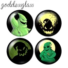 10 шт., круглые стеклянные кабошоны Кошмар перед Рождеством, 12182025 мм