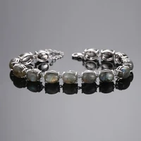 natural labradorite bracelet 925 sterling silver bracelet turquoise amethyst gemstone bangle party anniversary gift jewelry