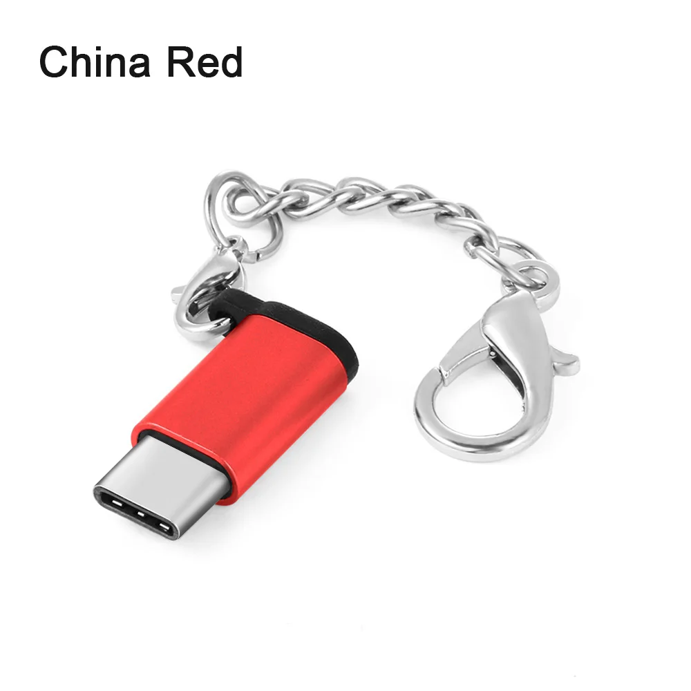 Red 1 шт. type C OTG адаптер Micro USB Женский USB-C Мужской USB 3,1 конвертер адаптер для Android huawei шнур для связки ключей аксессуары для телефонов - Цвет: Red