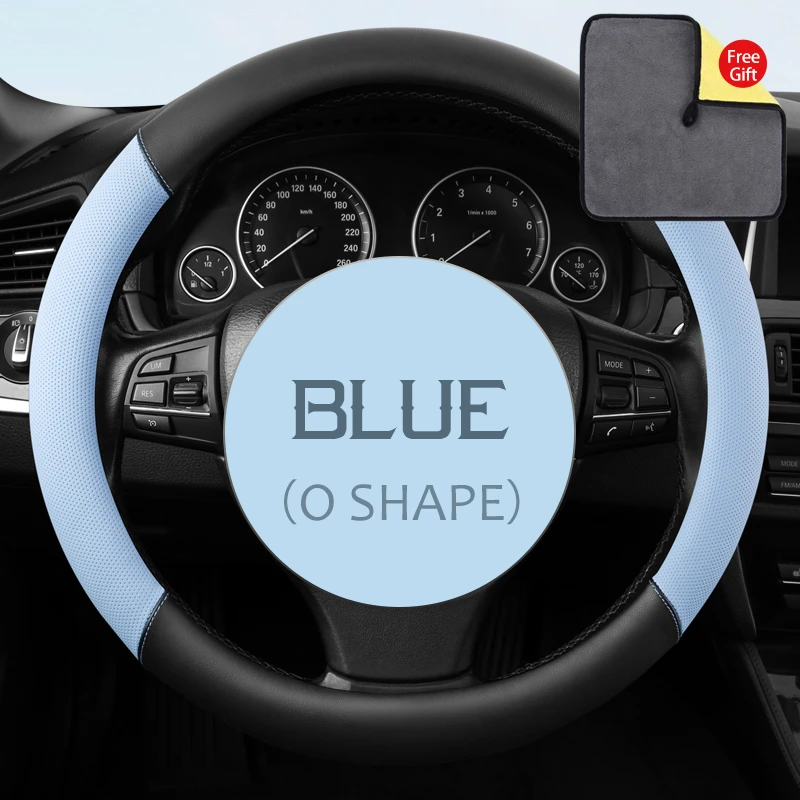 

Car Steering Wheel Cover 38CM Microfiber PU Leather Steering Wheel Case For Women 15 inch Cover For Steering Wheel For golf/bmw
