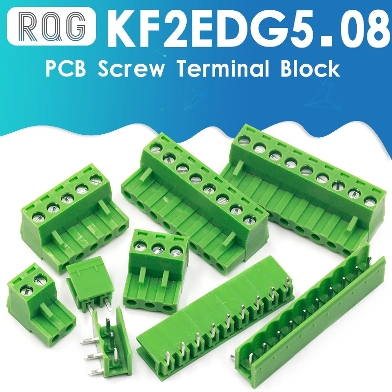 

2EDG5.08 2/3/4/5/6/7/8/9/10/12Pin Right Angle Line Terminal Plug Type 300V 15A 5.08mm Pitch Connector Pcb Screw Terminal Block