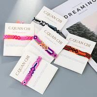 quanchi bohemia friendship bracelet handmade multi color thread string rope bracelet for women fashion ethnic pulsera jewelry
