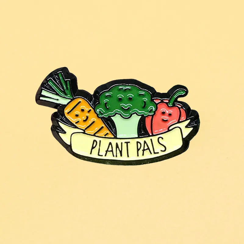 Эмалированная брошь с растениями металлическая мультяшная для мужчин и женщин