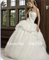free shipping 2016 new style hot sale sexy bride good quality sweet princess custom size handmade beading flowers wedding dress