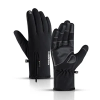 outdoor waterproof gloves winter zipper touch screen men and women plus velvet thickening warmth sports mountaineering skiing