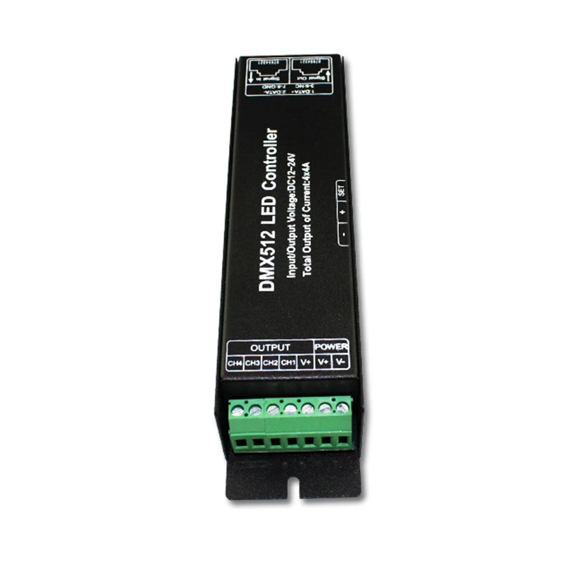 AMS-4CH DC12-24V RGB RGBW DMX 512 контроллер светодиодный декодер DMX512 4 канала x 4A светильник |