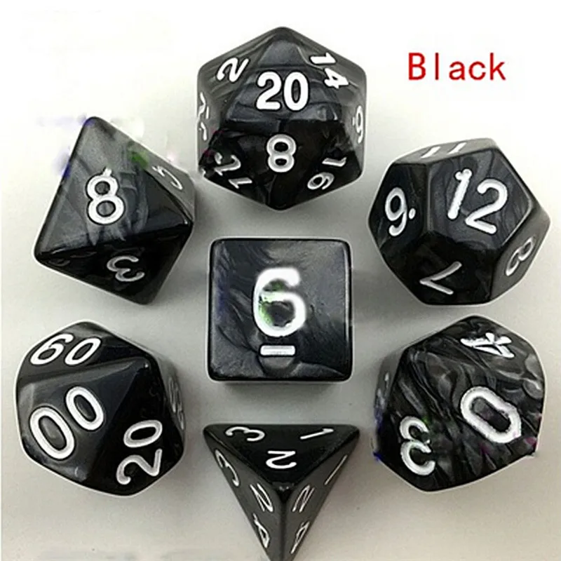7 штук/комплект 6 дюймовый круглый Круглый D & D4 D6 D8 D10 % D12 D20 набор для