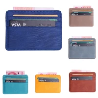 new small mini travel lizard pattern leather bank business id card holder wallet case coin purse for men women with id window