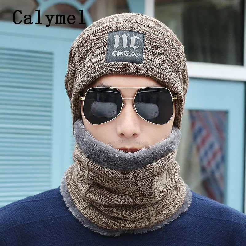 Мужская шапка Calymel 4 цветов Осень Зима Новинка плюс бархатная Толстая шерстяная