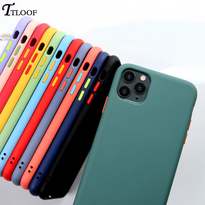 Однотонный силиконовый чехол для телефона iPhone 11 Pro Max XR XS 7 8 6 6s Plus полный защитный