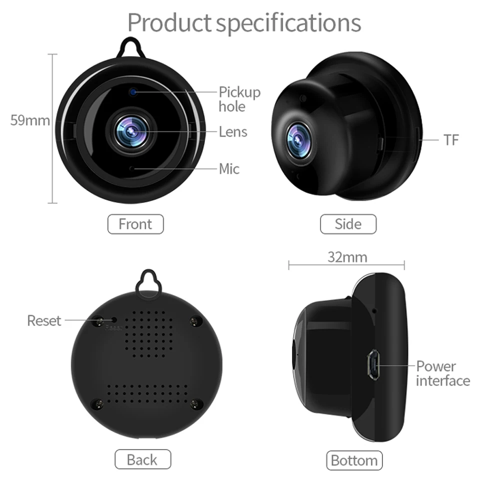 YUNSYE 1080P Wi-Fi камера домашний монитор Мини IP ИК Беспроводная CC TV датчик движения