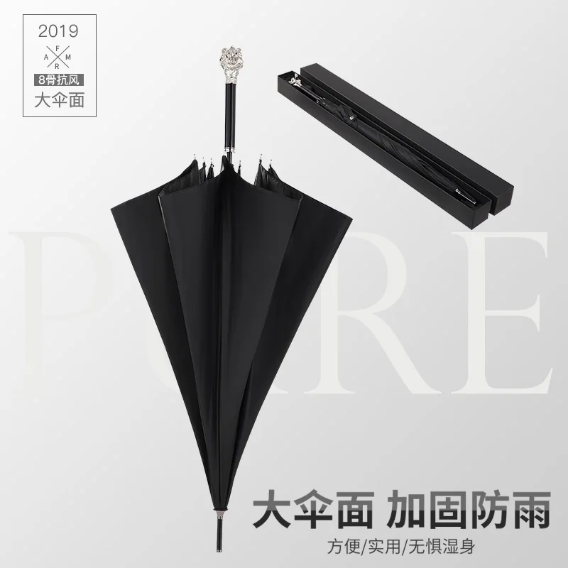 Offerte Di Lusso Di Grandi Dimensioni Lungo Manico Dell'ombrello Delle Donne Degli Uomini Di Testa Di Leopardo Degli Uomini Di Affari Antivento Forte Ombrellone Regenschirm Contenitore Di Regalo SY185