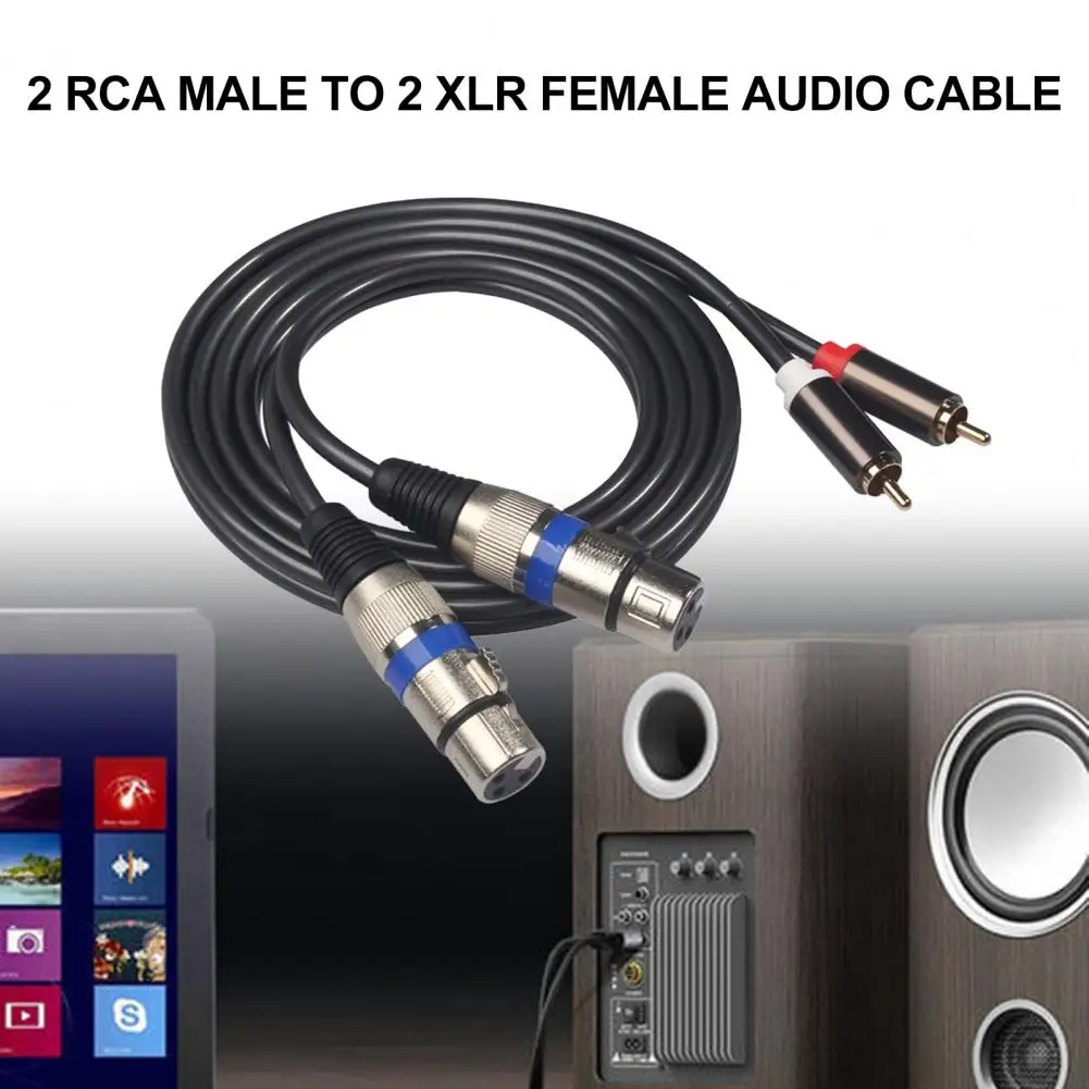 

Professional 1.5m Dual RCA Male to Dual XLR Female Audio Signal Patch Cable Adapter for Microphone Mixer Headphone Amplifier