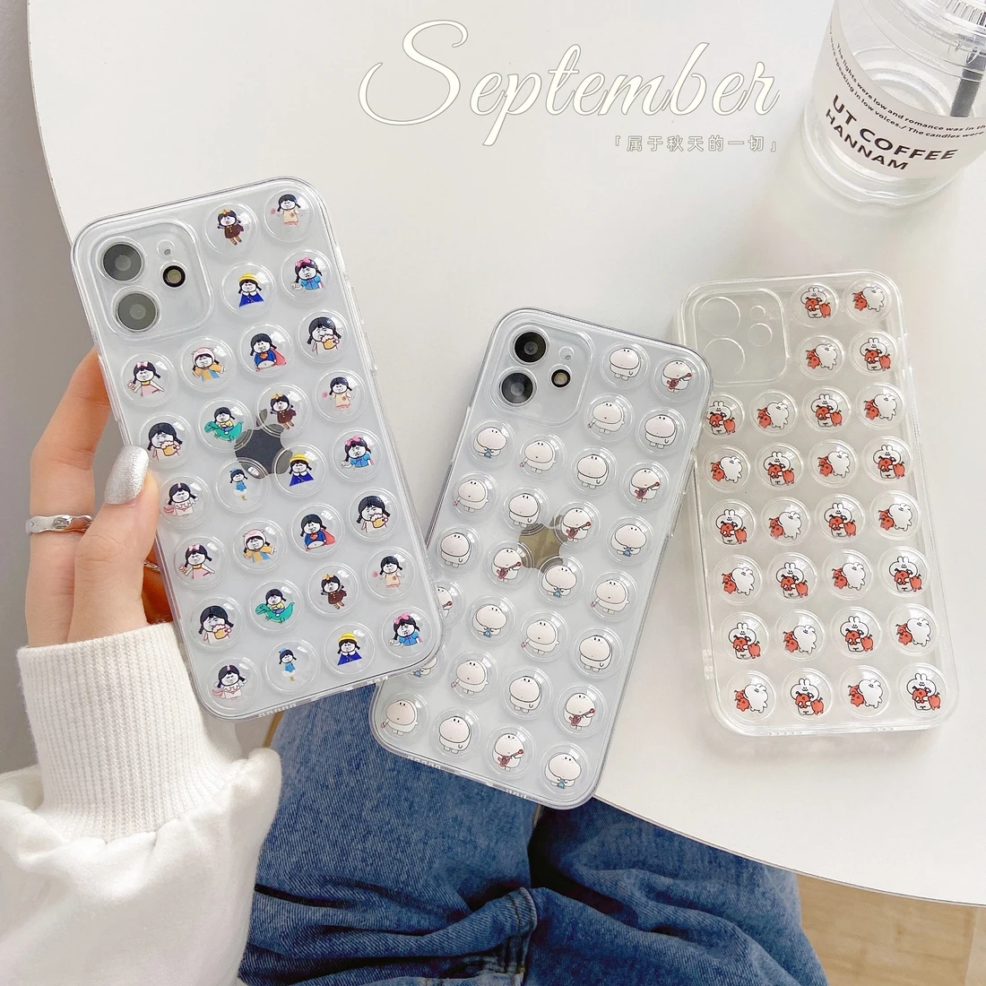 

Transparent bubble cartoon soft case for iPhone 13 13Promax 7 7P 8plus 12Promax 12pro 11 11Promax xsmax xr x xs