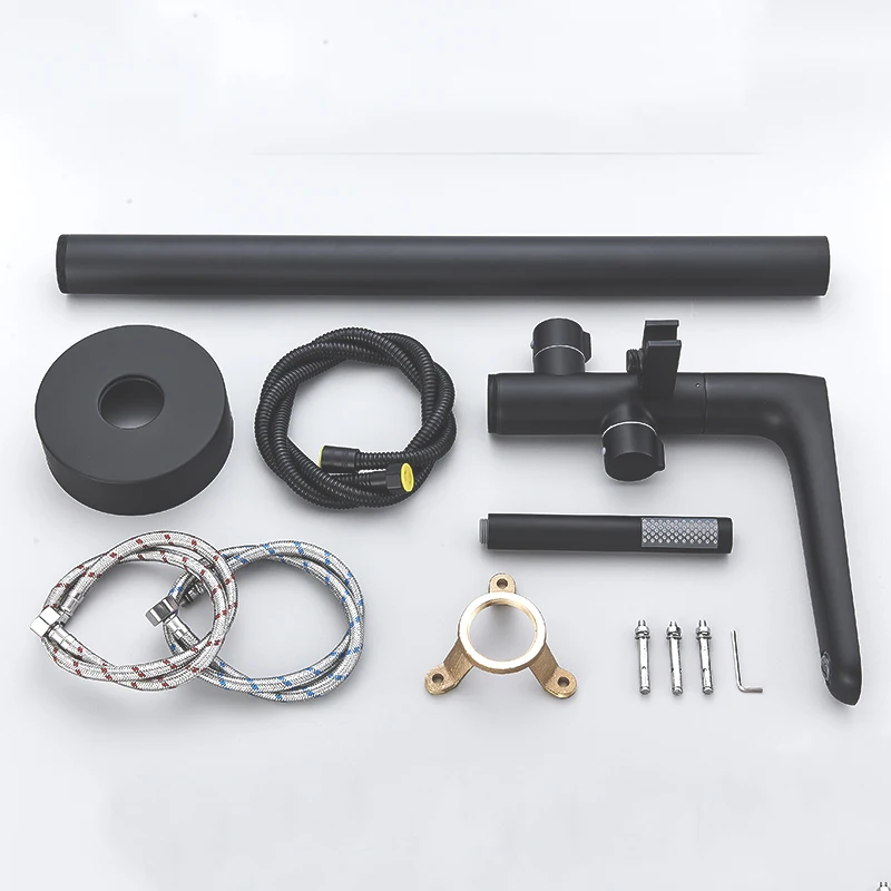 Матовый черный отдельно стоящий смеситель для ванны напольный латунный